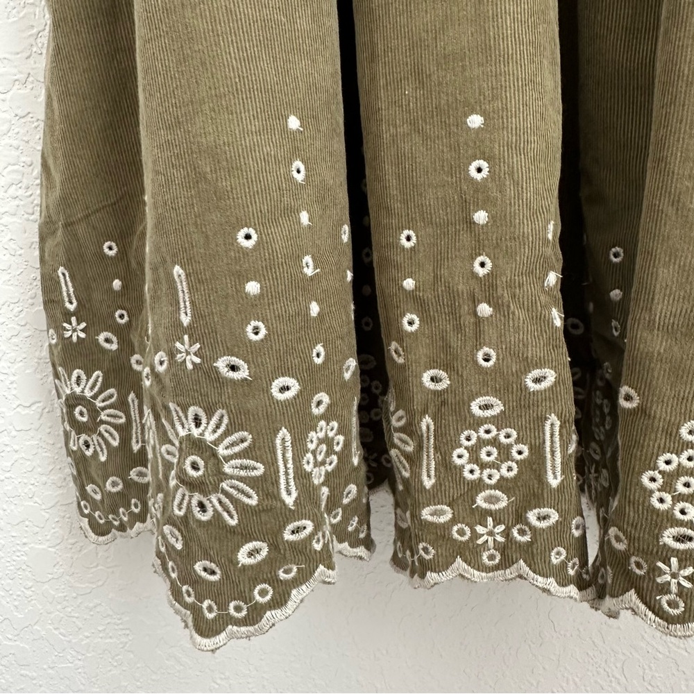 Madewell Women’s Green Cotton Embroidered Square Neck Mini Dress Size S - Picture 5 of 12